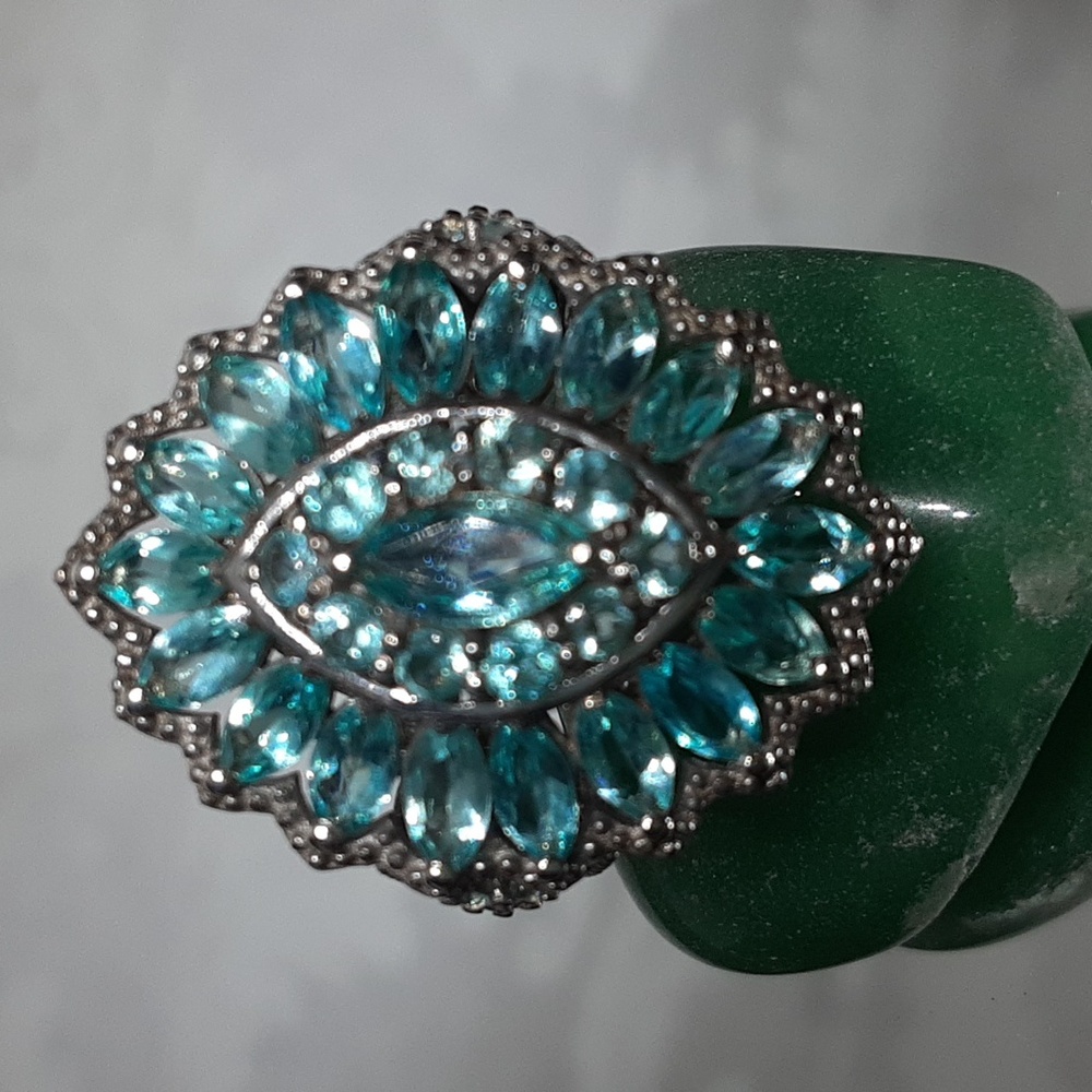 Price Is Firm. 925 Blue Apatite Statement Ring. - image 4
